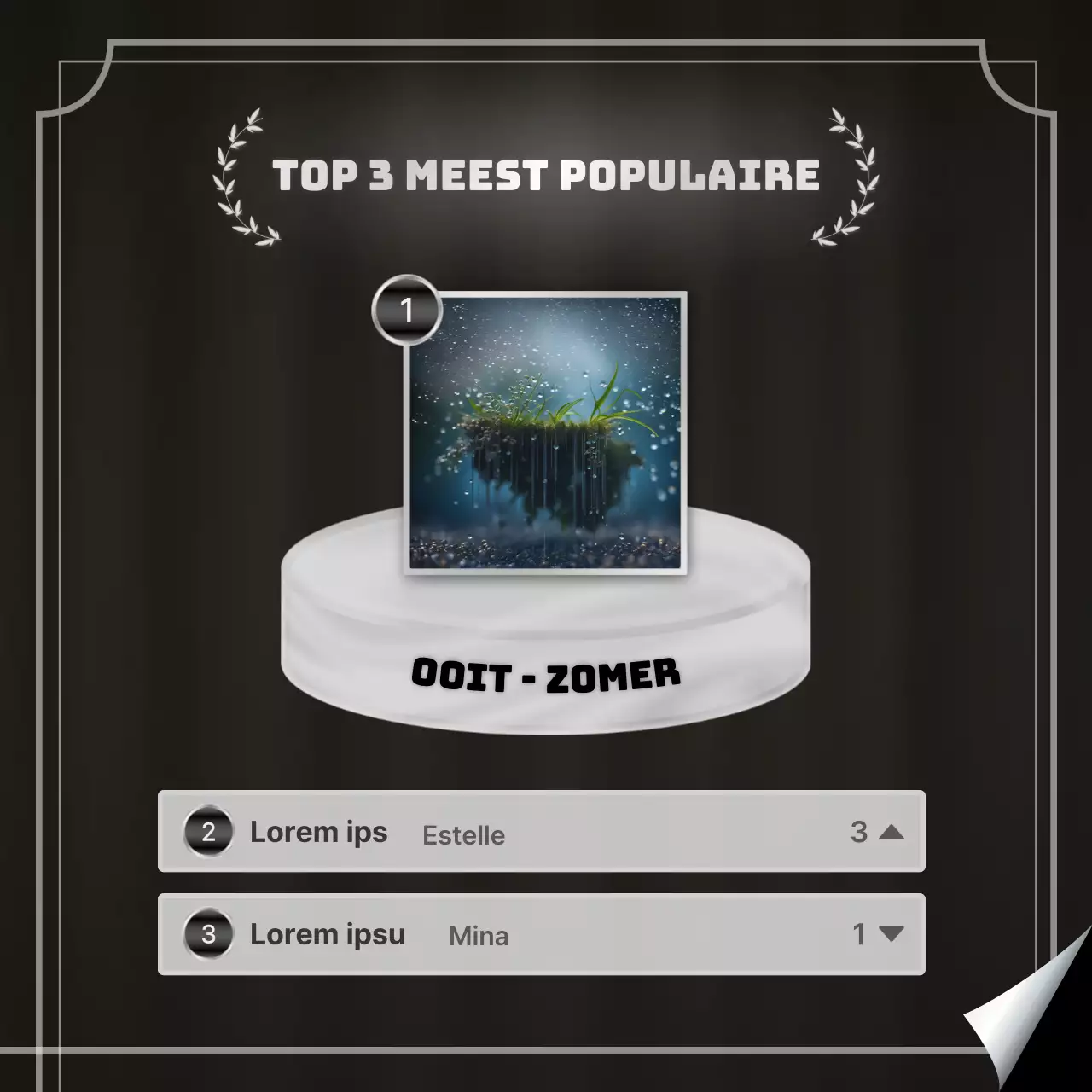 Moderne afsluitende inhoudsadvertentie in zwart en zilver