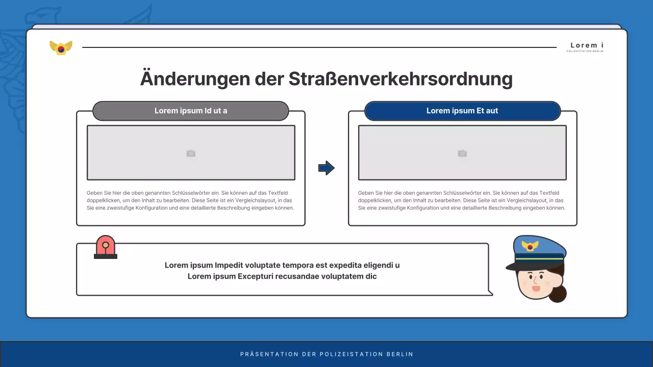 Standard-Newsletter der Polizeidienststelle in Blau und Marineblau
