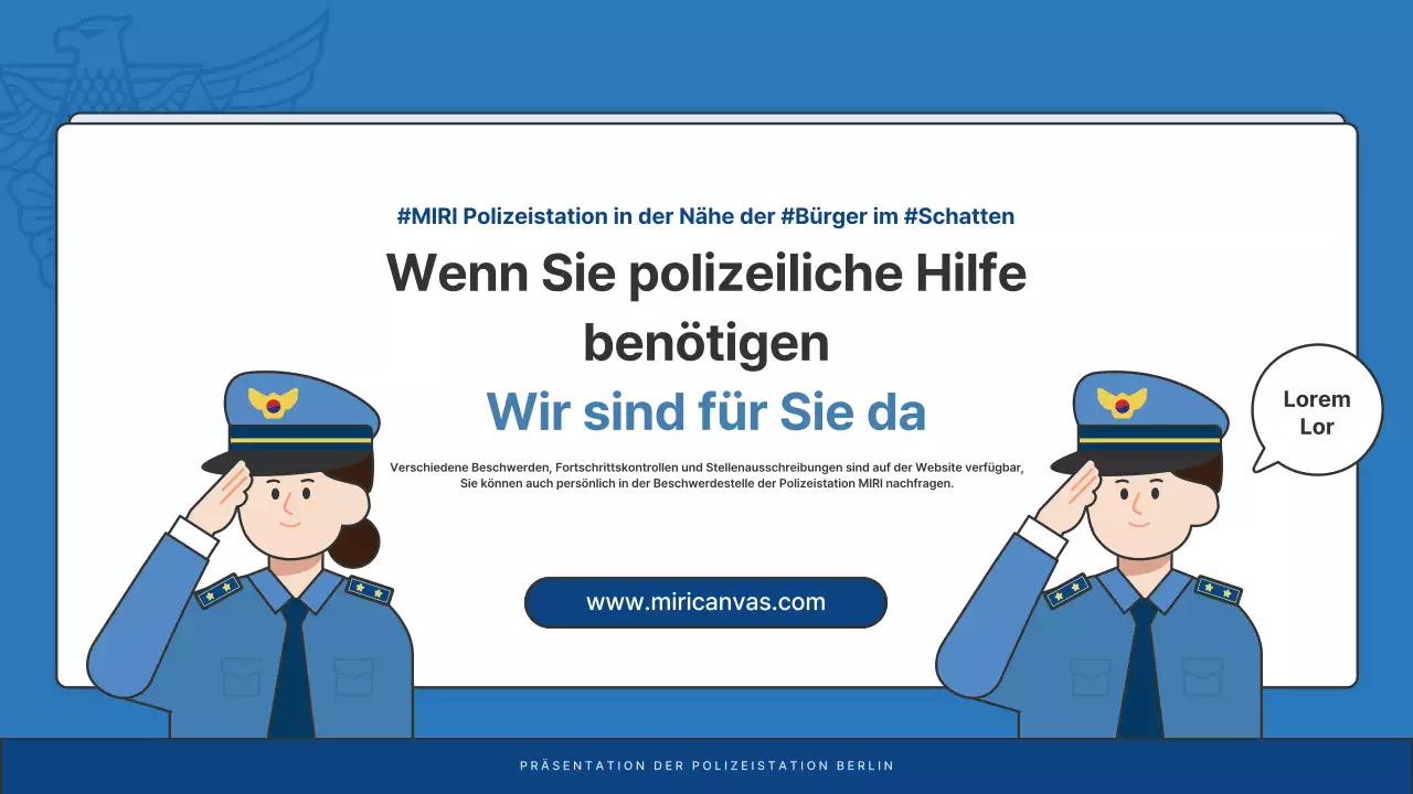 Standard-Newsletter der Polizeidienststelle in Blau und Marineblau
