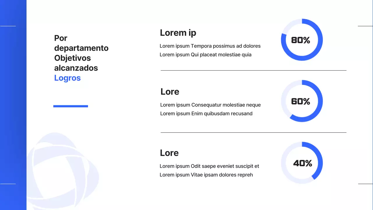 Un sencillo informe de resultados de fin de año en azul