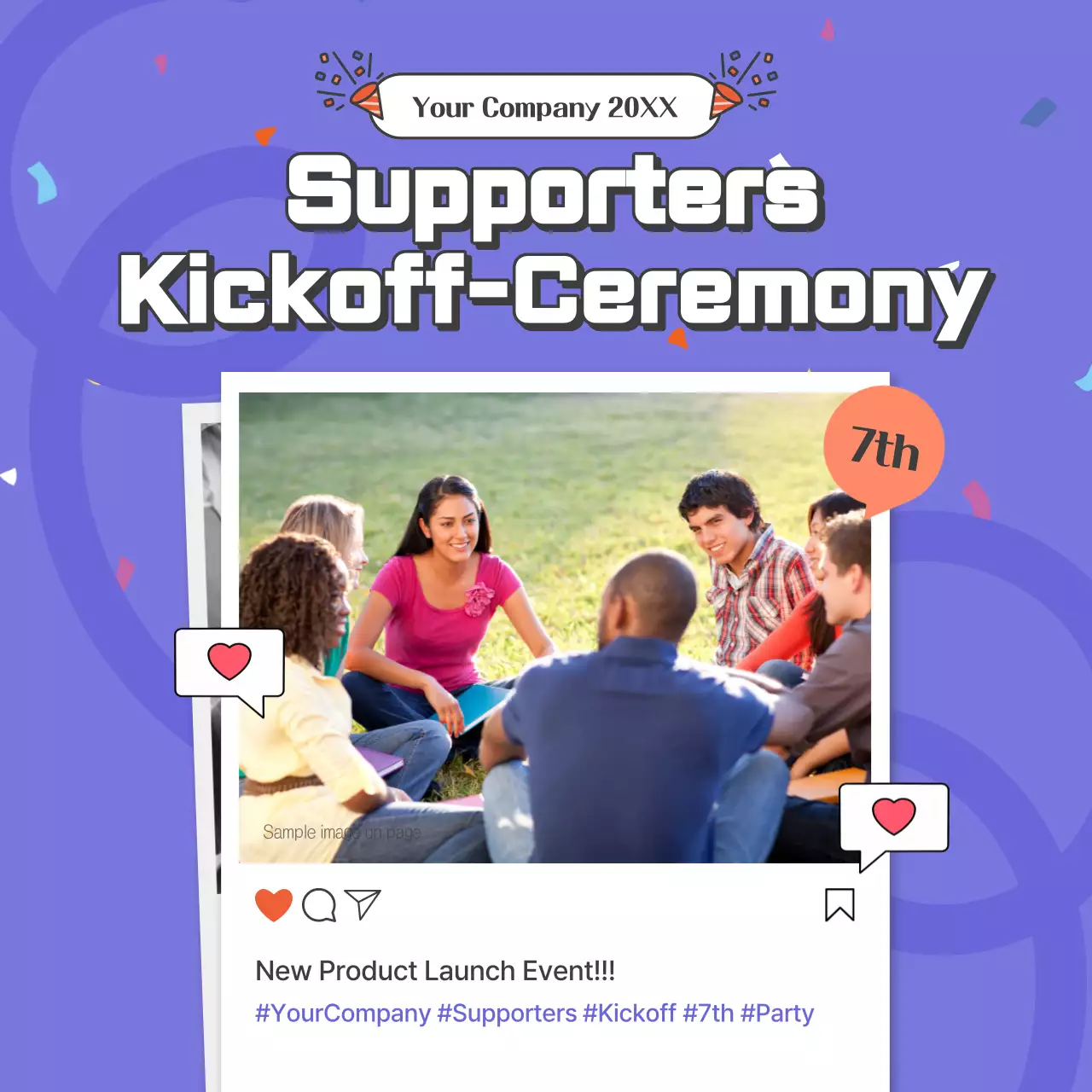 Purple Trendy Kickoff Announcement Social Media Post