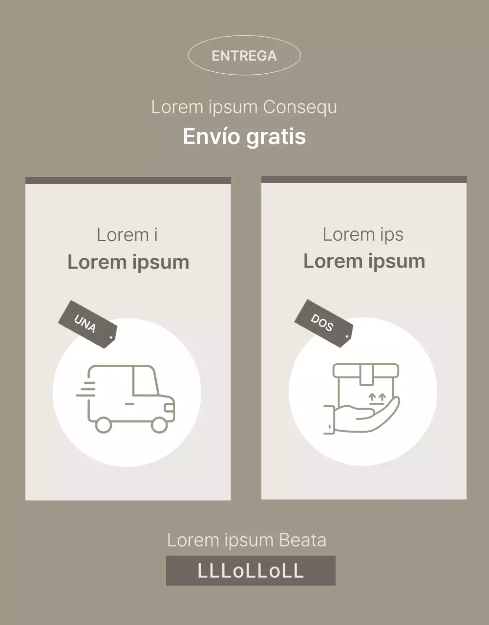 Promocionar un producto sencillo en beige y marrón