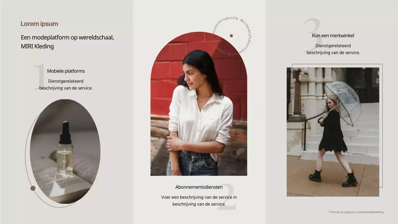 Moderne prospectus voor zakelijke diensten in beige en bruin