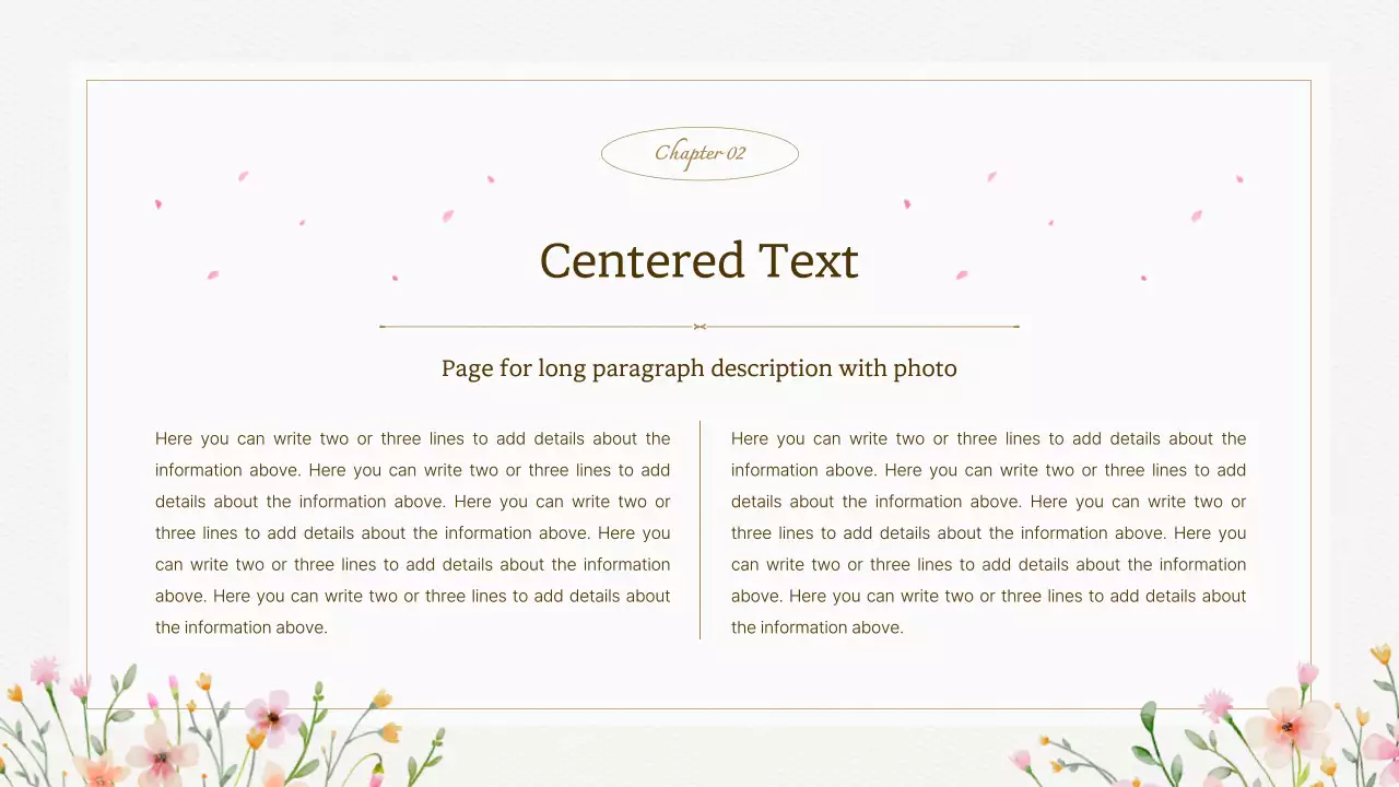 White Elegant Flowers Presentation