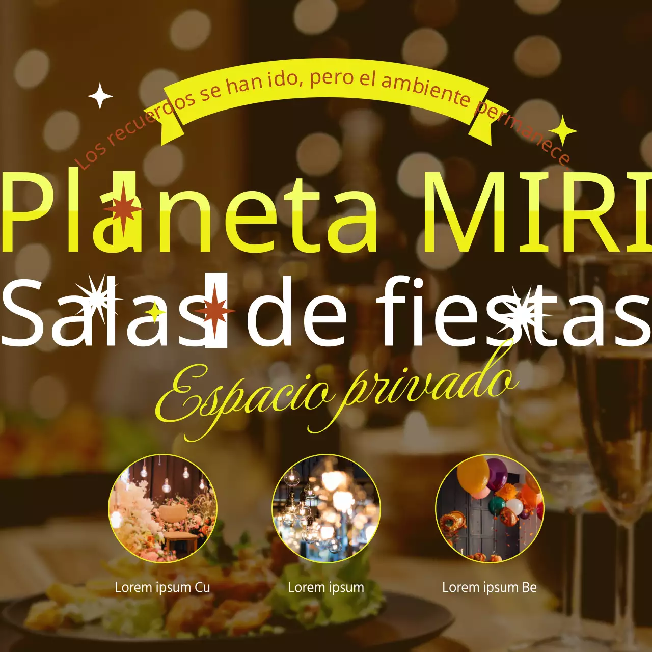 Promueva una sala de fiestas a la moda en amarillos y marrones