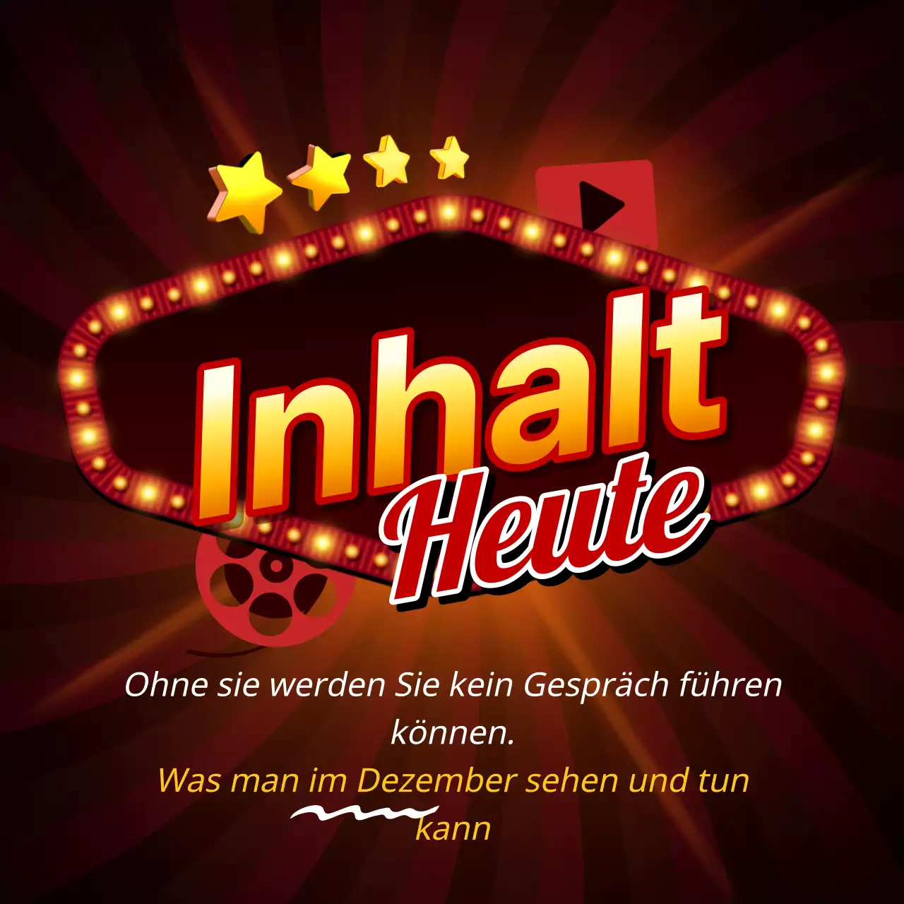 Ein roter und gelber Einführungspost im Retro-Stil