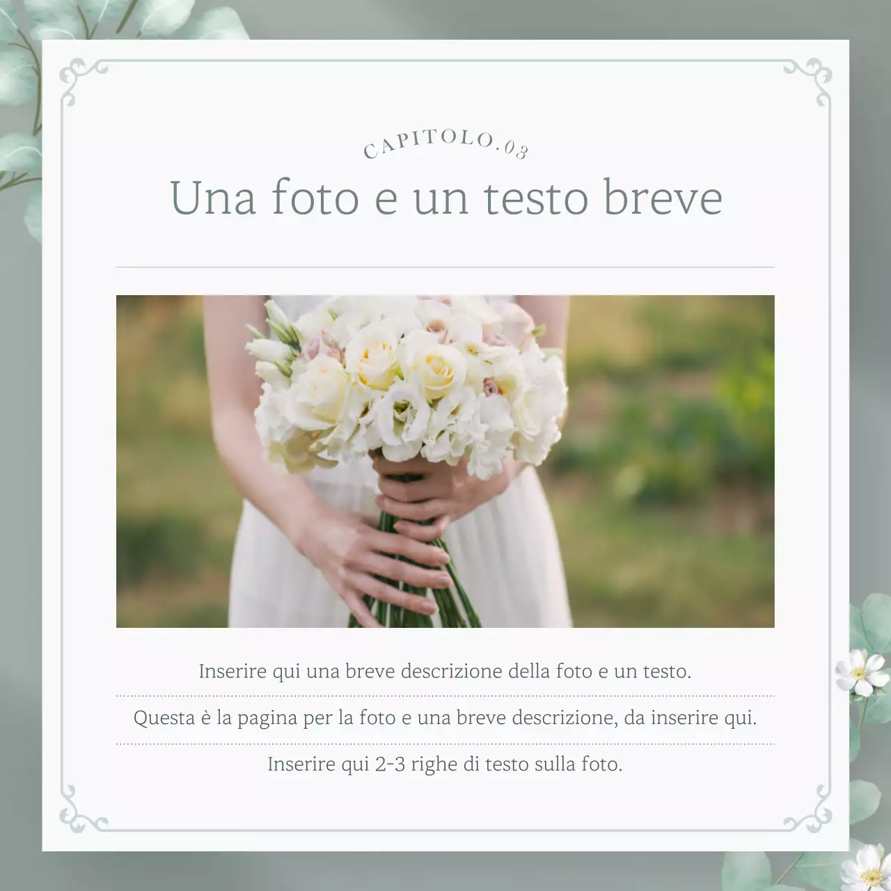 Lussuosa newsletter floreale in beige e verde