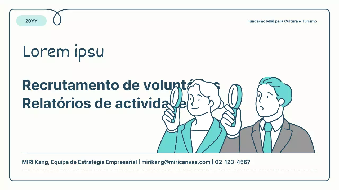 Sobre as bases azuis e azuis claras e o bonito relatório do guia de recrutamento de voluntários