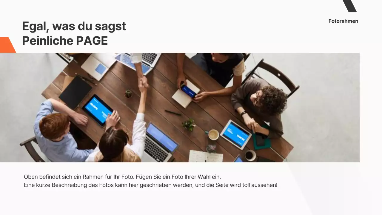 Ein einfacher Geschäftsvorschlag in Orange und Schwarz-Weiß