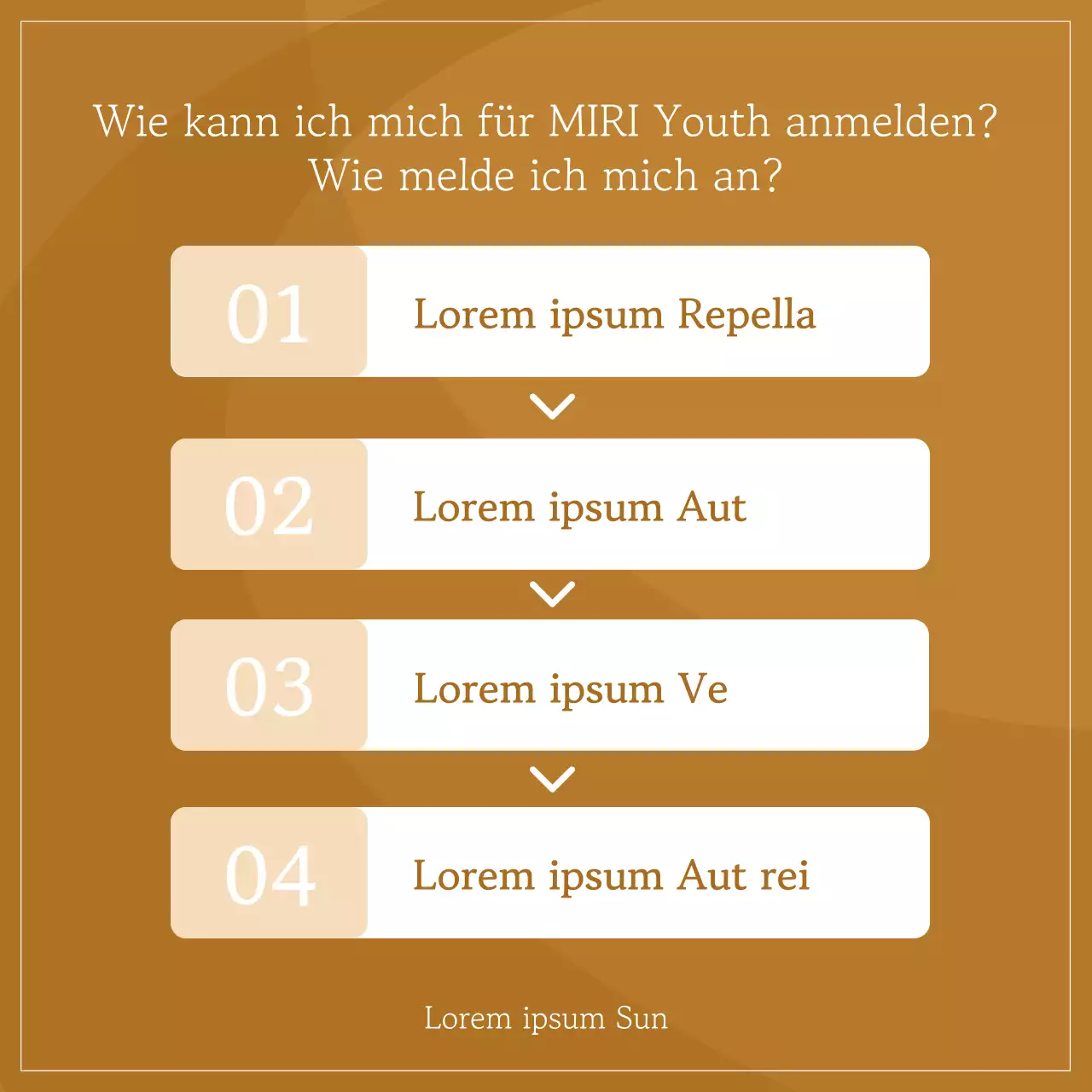 Eine einfache braune und elfenbeinfarbene Werbeanzeige für die Gemeinschaft