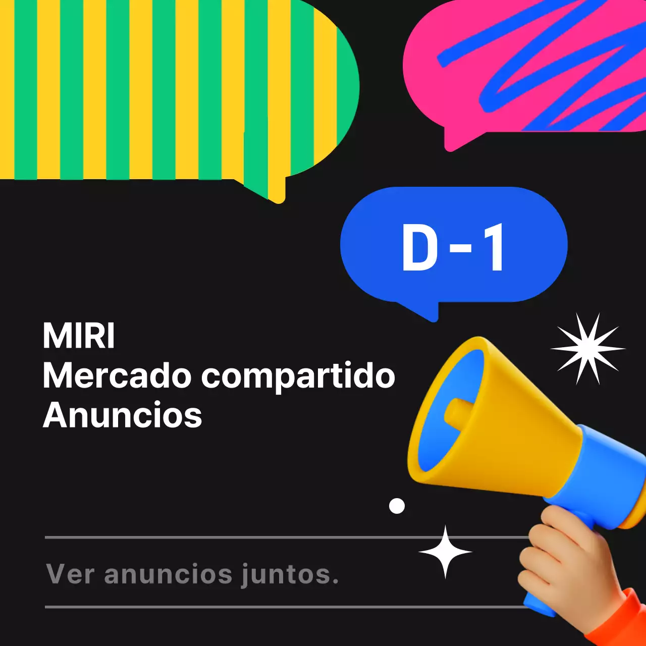 Anuncio negro y fluorescente del mercado de intercambio de moda