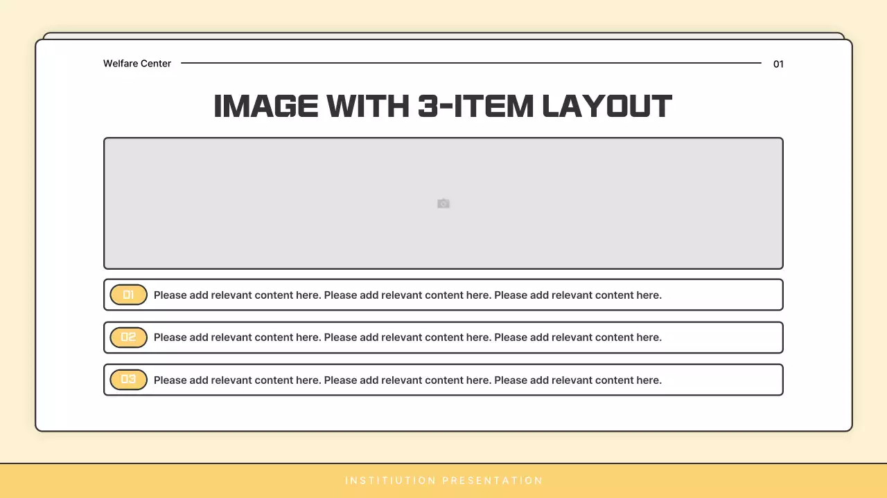 A basic yellow and white welfare center newsletter post