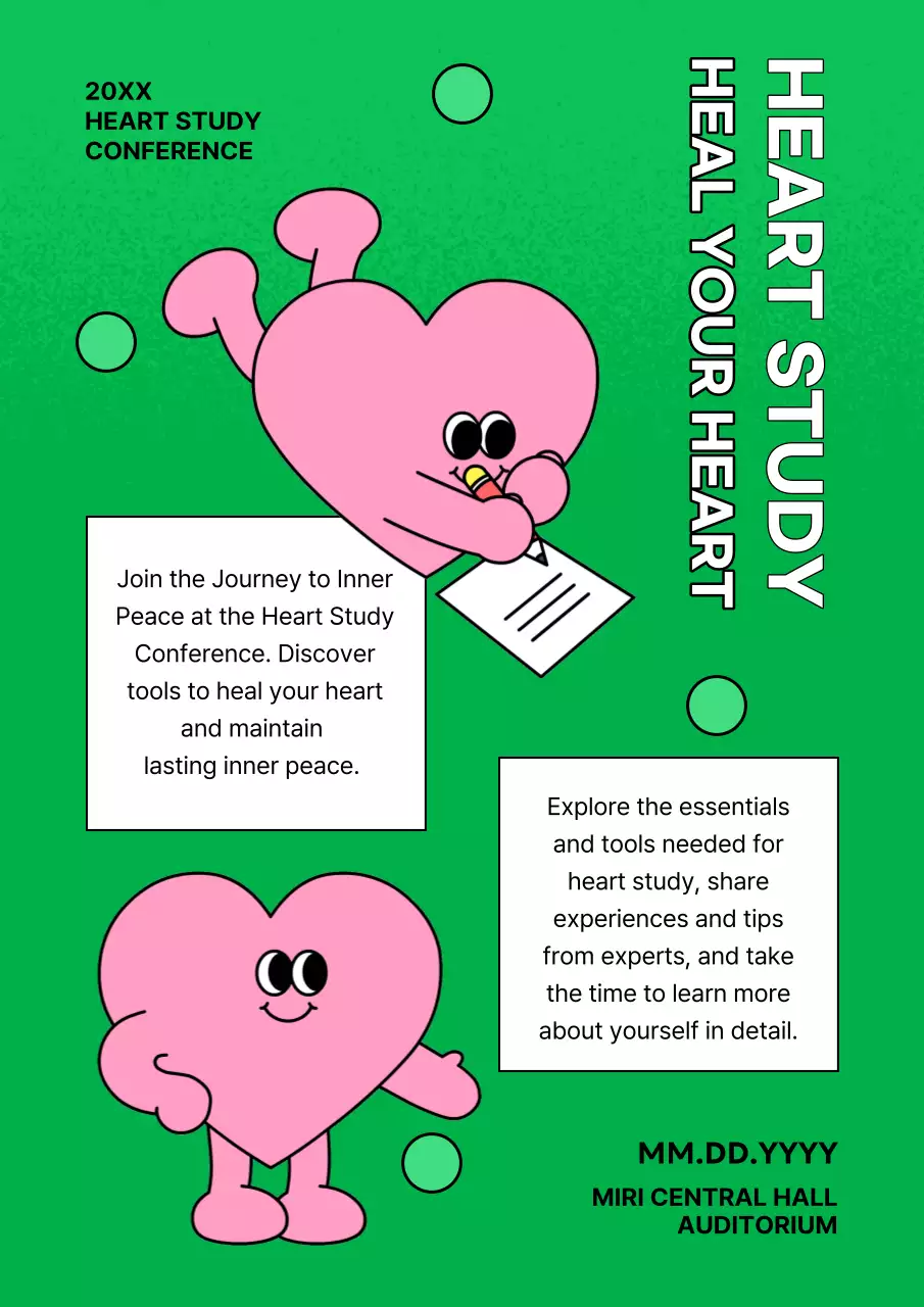 Green Simple Heart Conference Announcement Poster