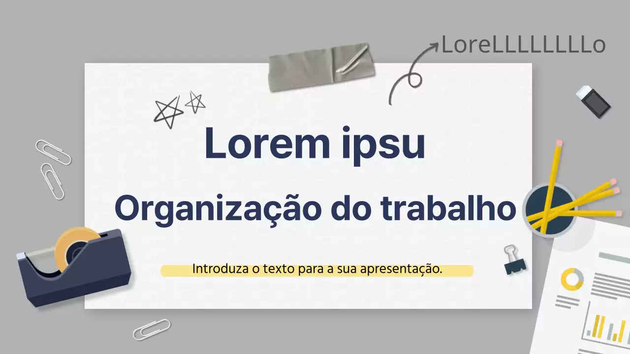 Uma apresentação de organização empresarial em cinzento e azul-marinho