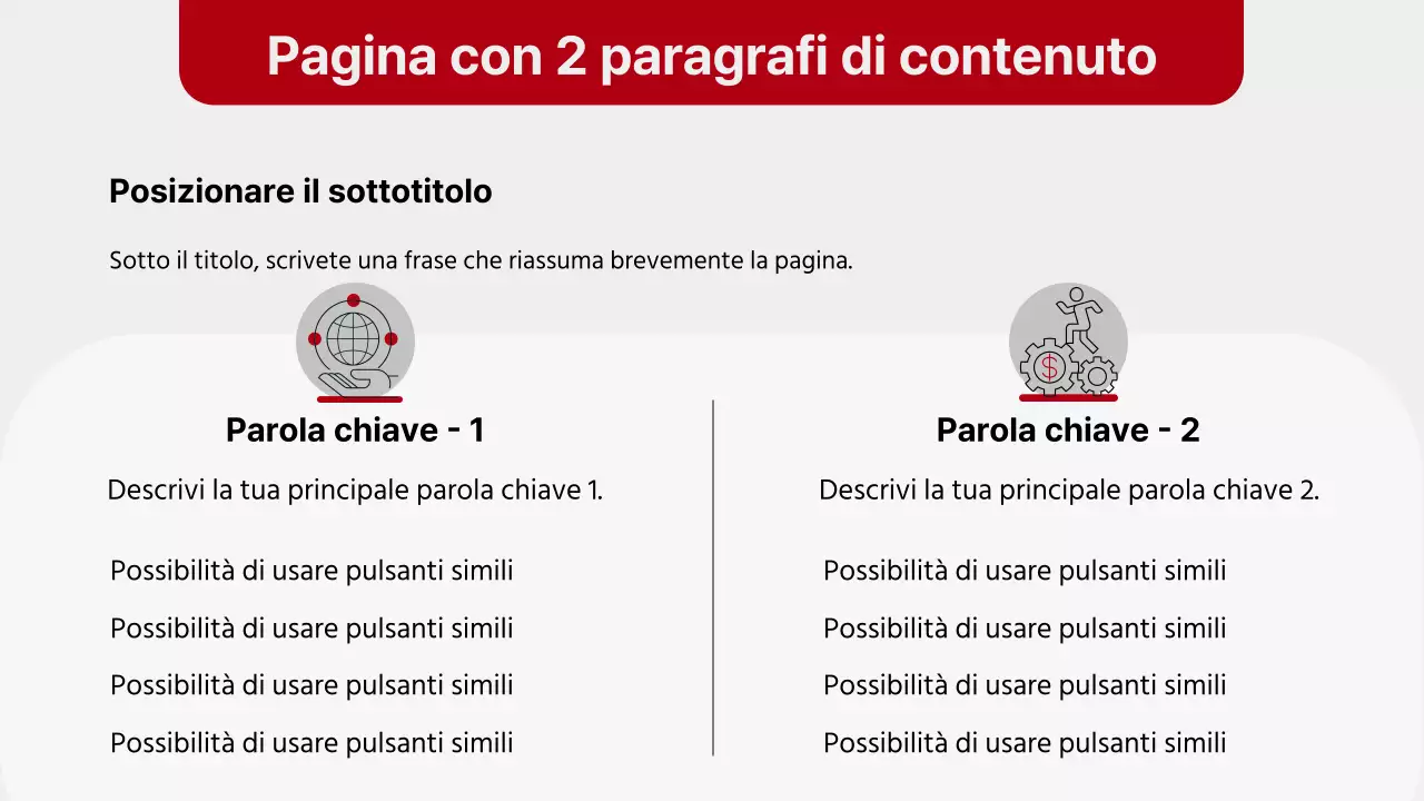 Semplice rapporto di layout rosso e grigio