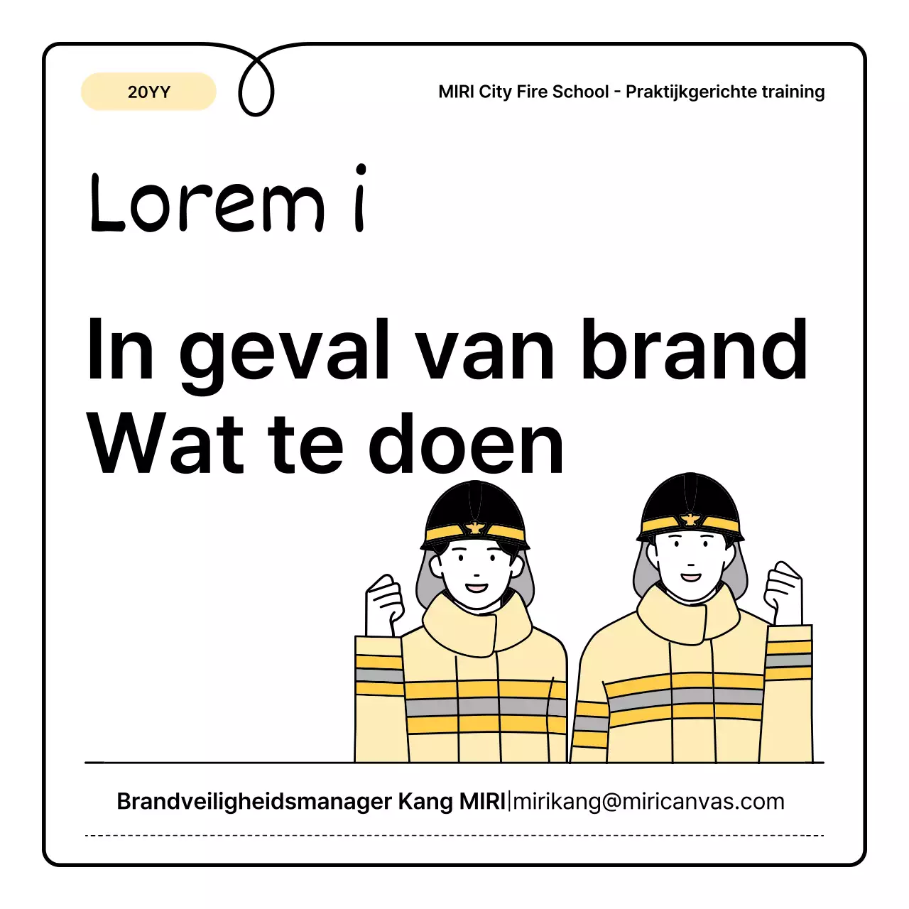 Gele en oranje basisprincipes en een leuk informatieblad over brandveiligheid