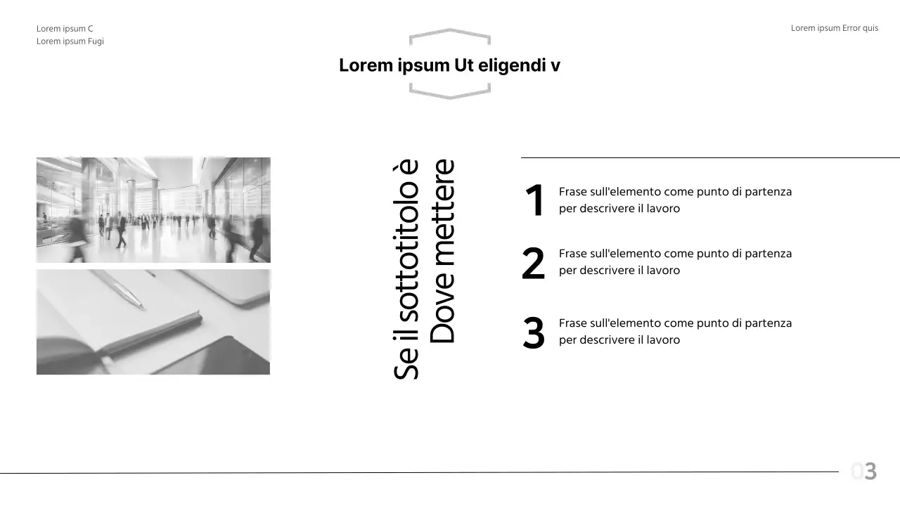 Rapporto in bianco e nero, layout moderno