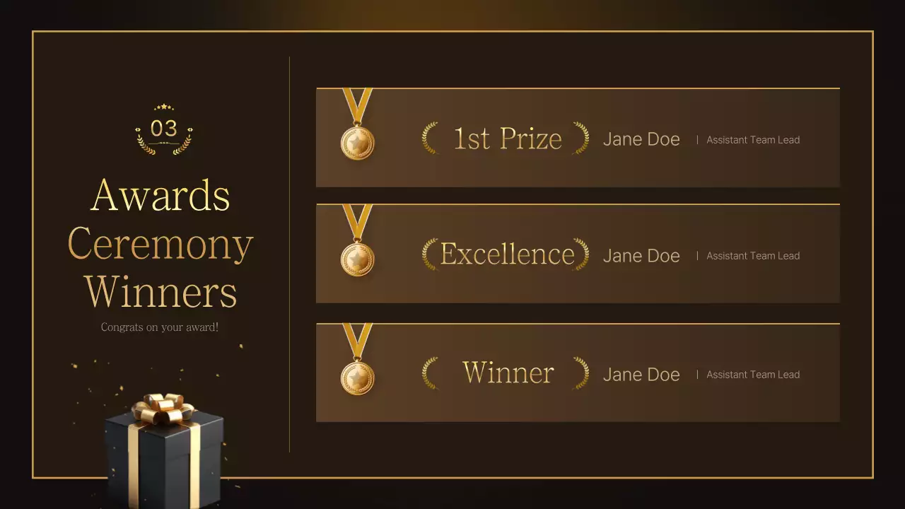 골드 엘레강트 어워드 발표 프레젠테이션