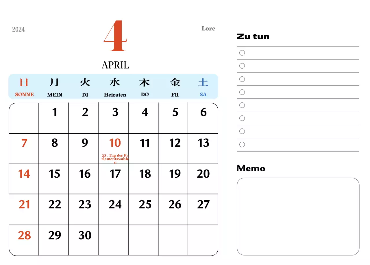 Rote und blaue Retro-Untersetzer Erinnerungskalender