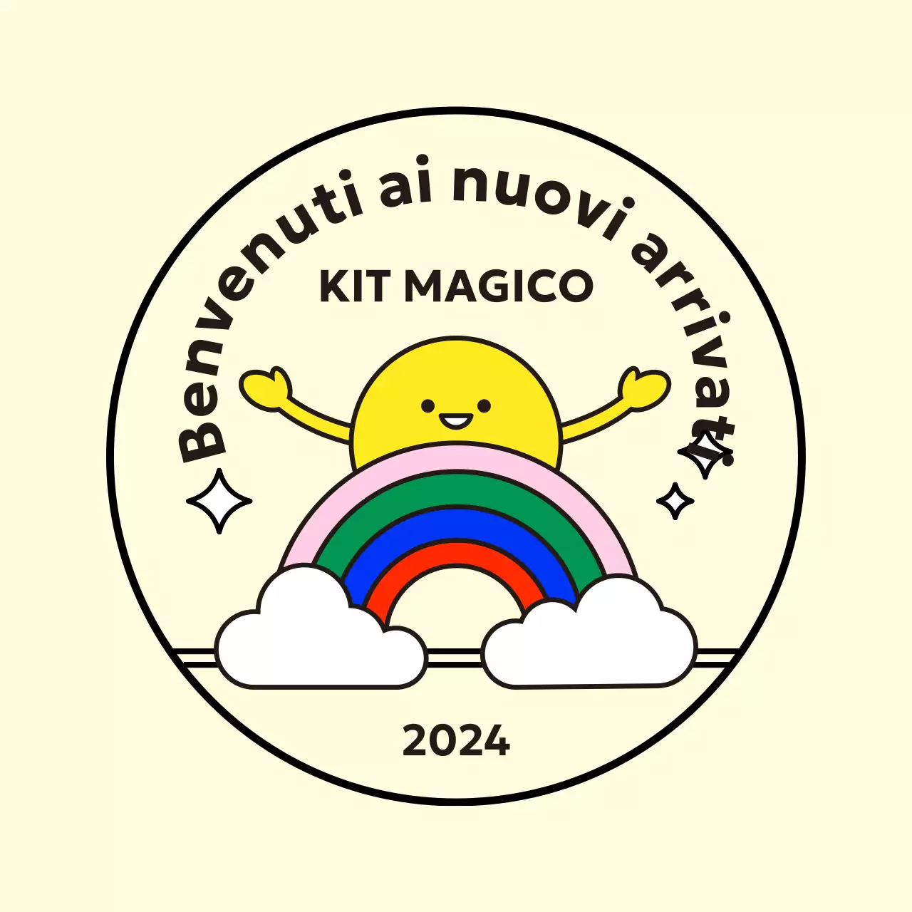 Design circolare dell'Anno dell'Arcobaleno