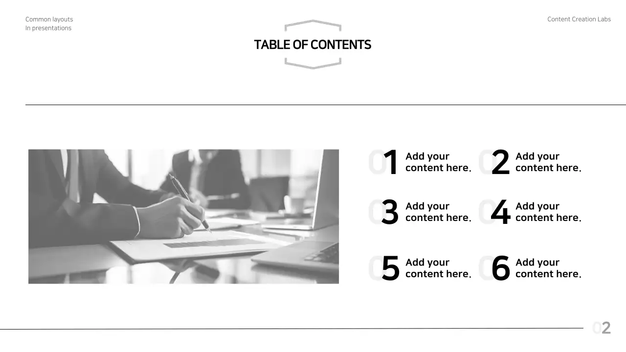 Black and white, modern layout report