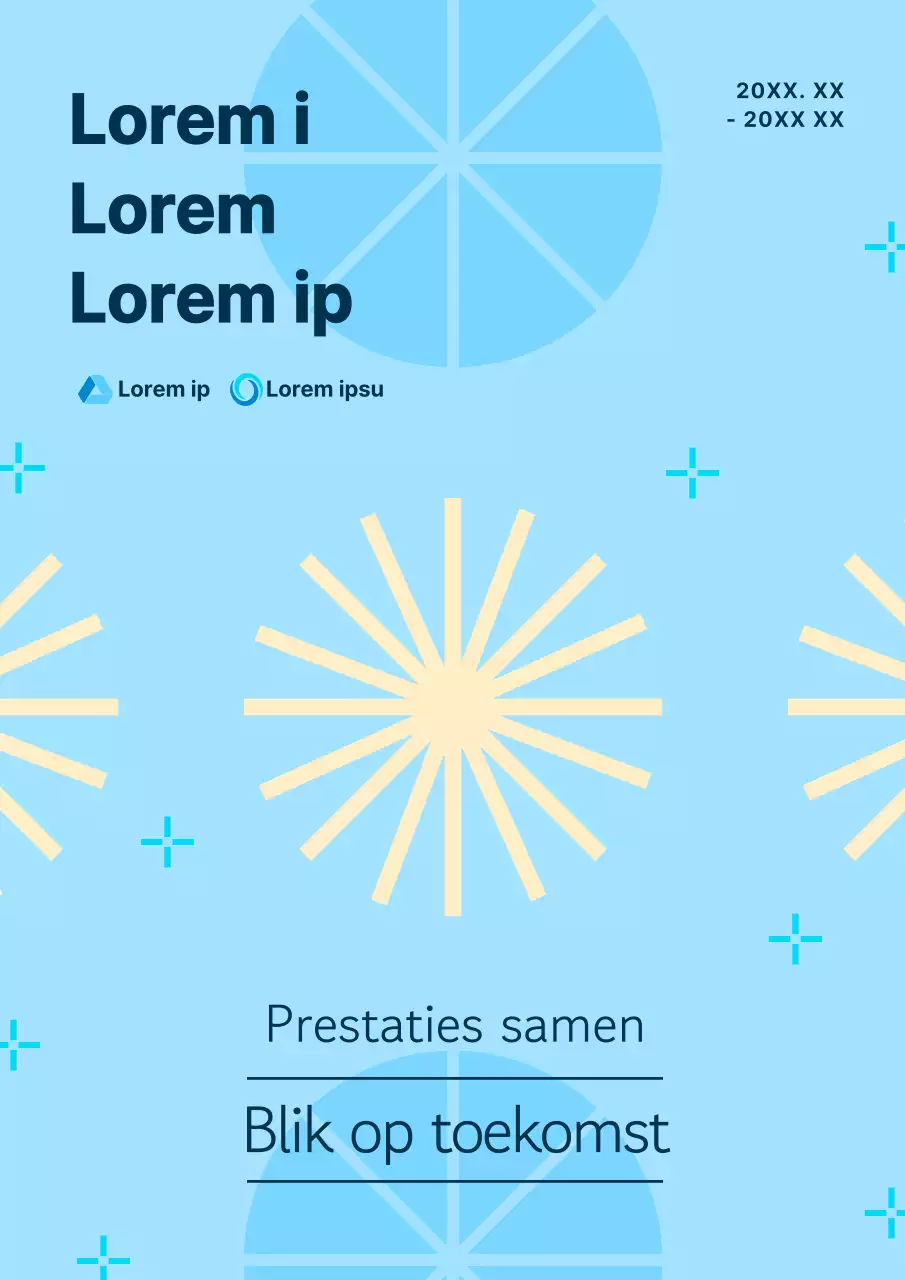 Modern prestatierapport voor de publieke sector in geel en lichtblauw