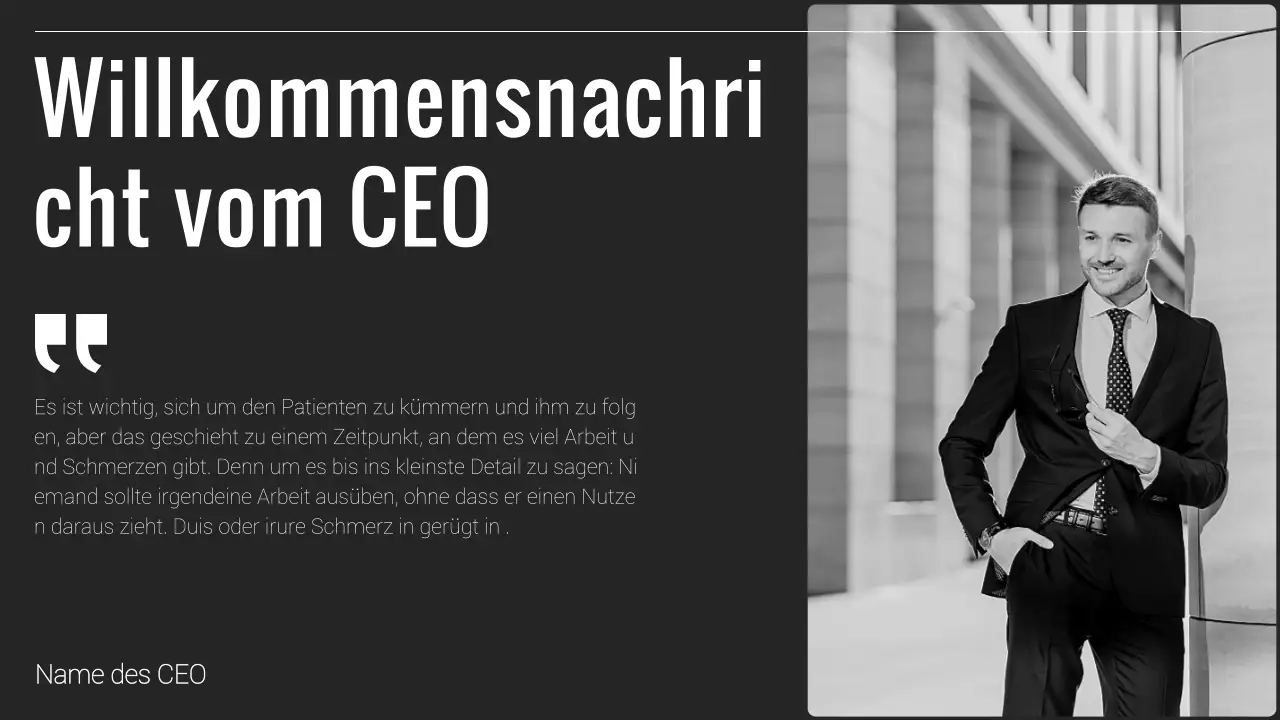 Schwarzer und weißer Minimal-Geschäftsbericht