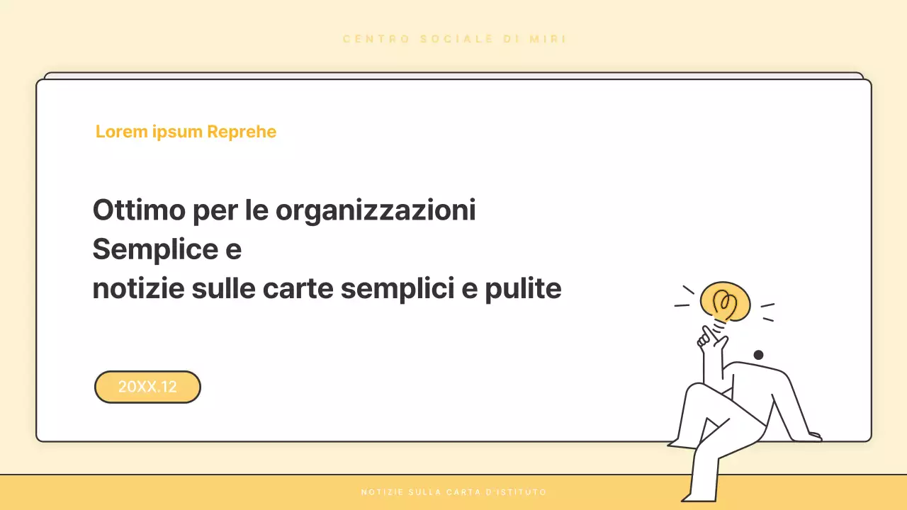 Un bollettino di base giallo e bianco dell'ufficio di assistenza sociale