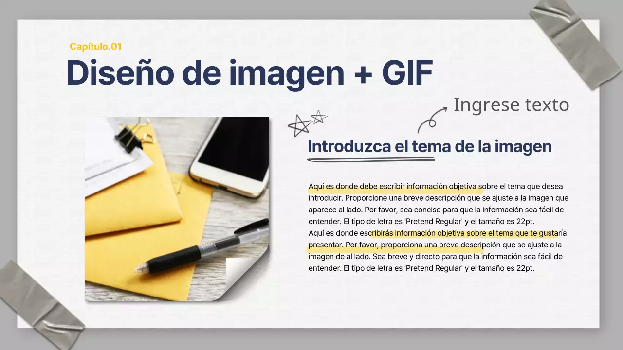 Presentación de una organización empresarial en gris y azul marino