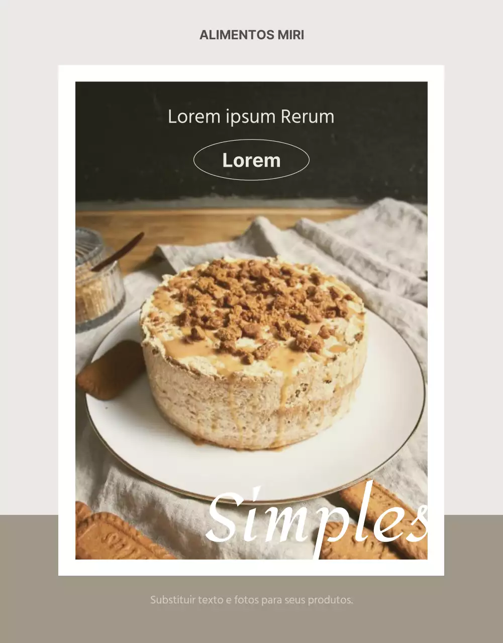 Promover um produto simples em bege e castanho