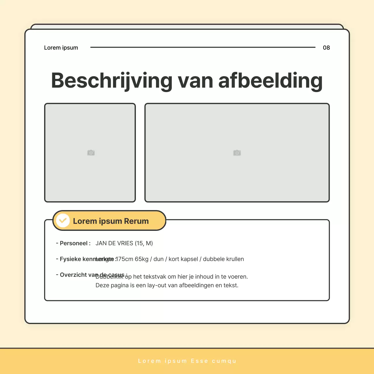 Een eenvoudige geel-witte nieuwsbriefpost van het welzijnskantoor