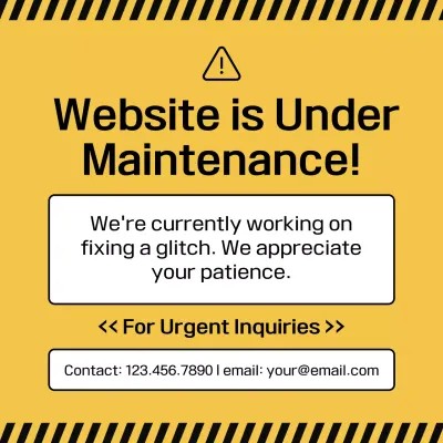 Yellow Simple Maintenance Announcement Instagram Post