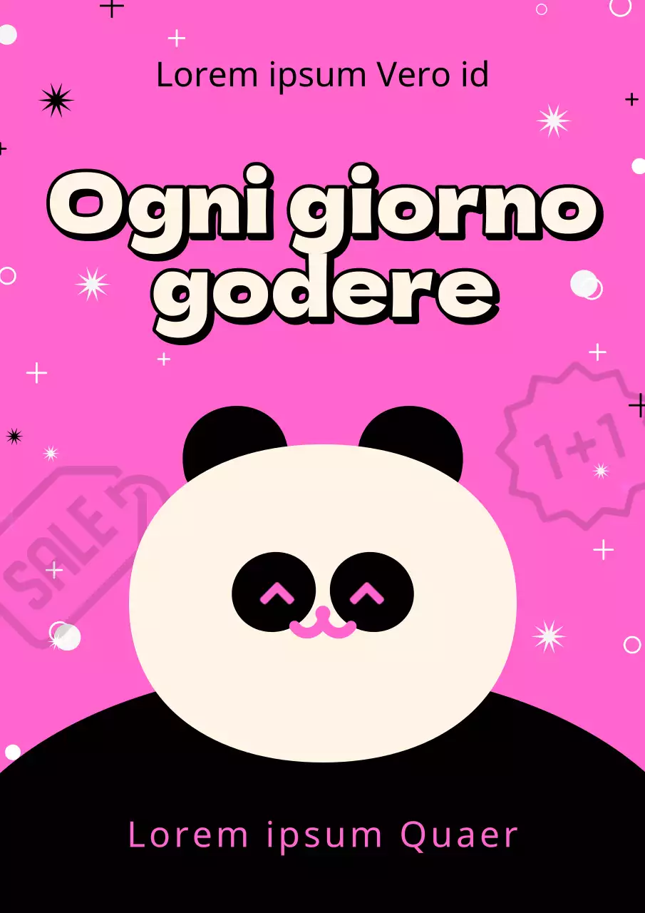 Semplice annuncio di vendita in un centro commerciale in rosa e nero