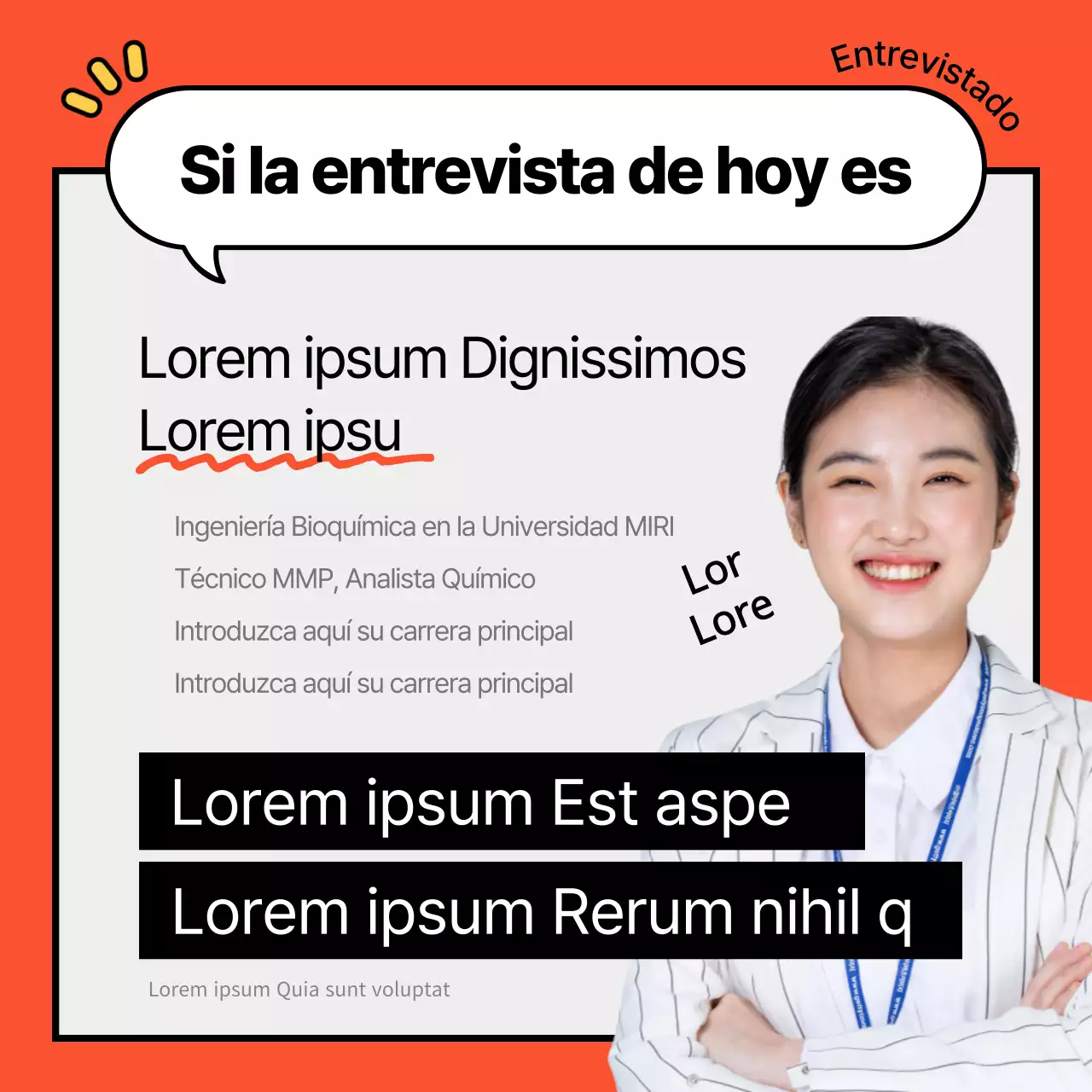 Promocione ofertas de empleo con sencillos bocadillos de color naranja