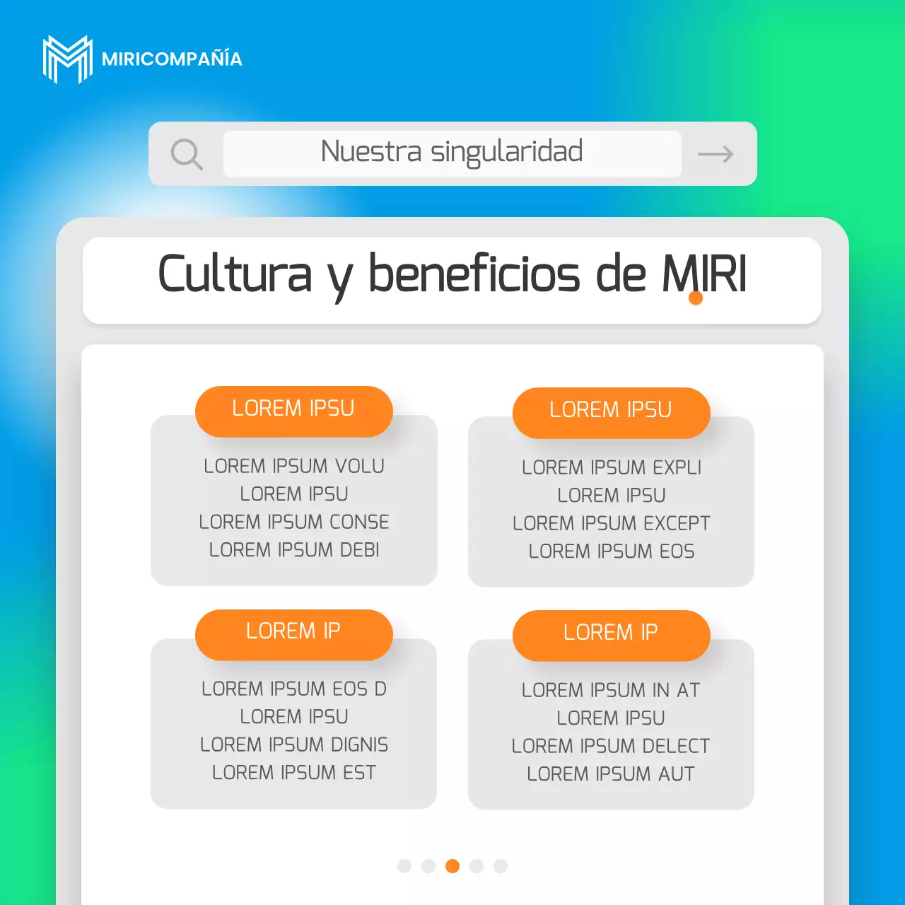 Un sencillo libro de empresa azul y fluorescente