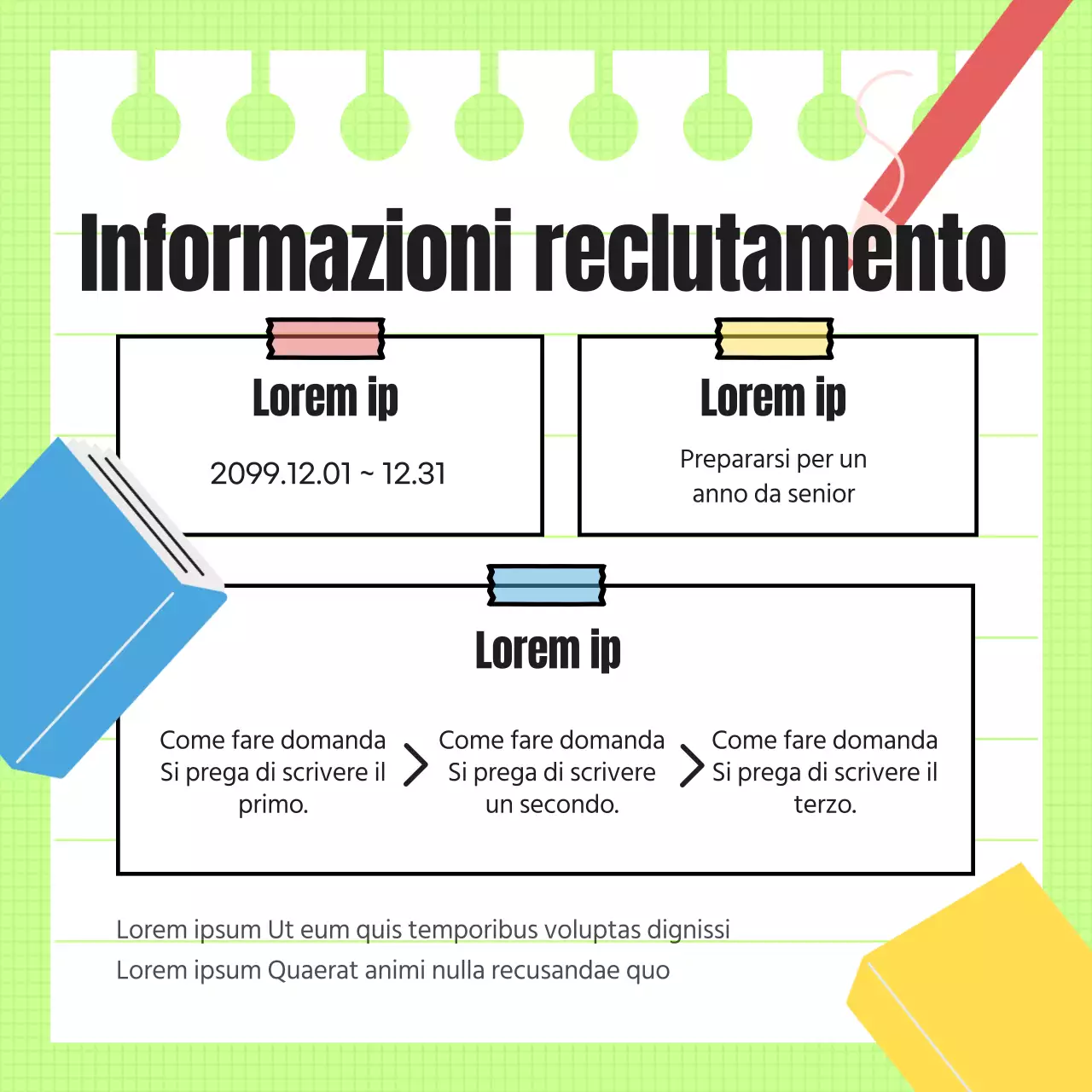 Promuovere le offerte speciali per il ritorno a scuola con accenti verde lime