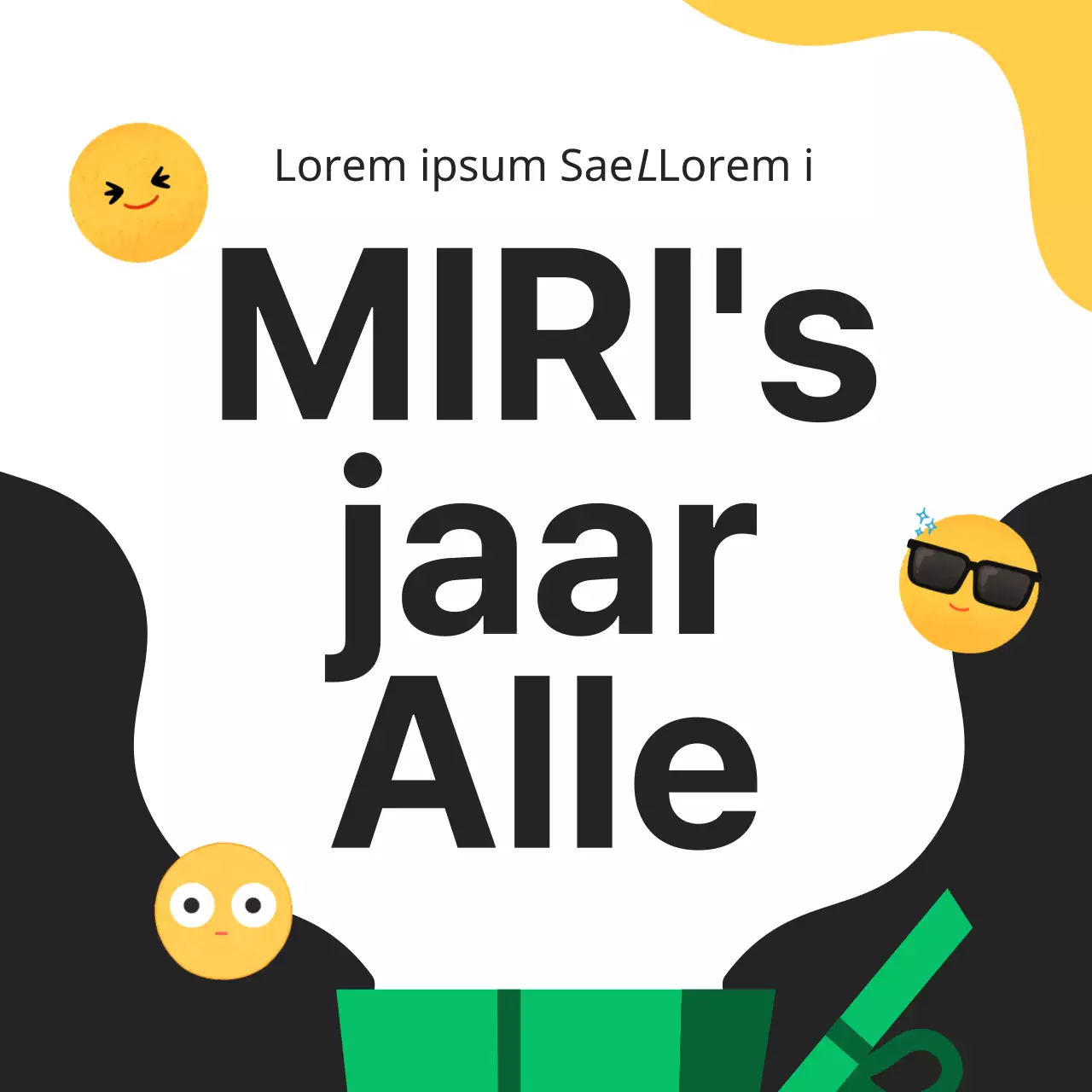 Eindejaarstips voor zwarte en oranje popart