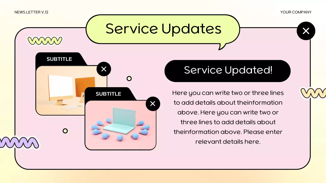 Pastel Minimal 이벤트 뉴스레터 프레젠테이션