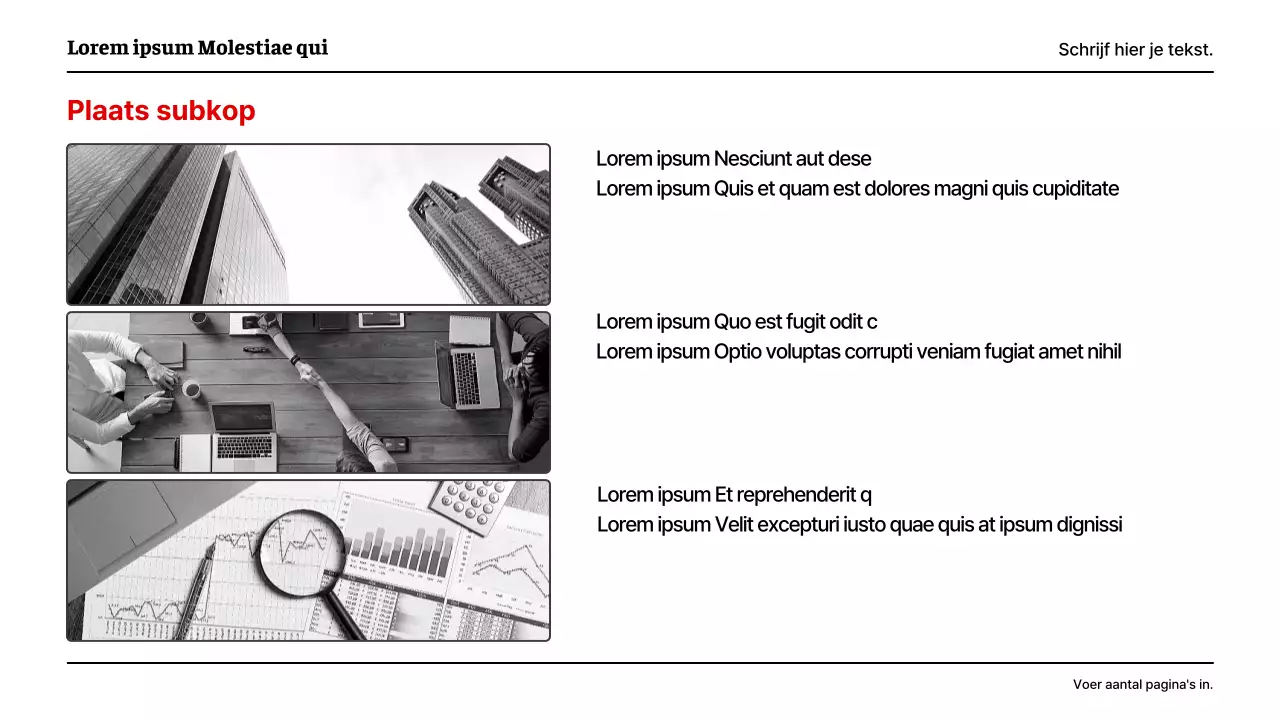Een basisopmaak in rood en grijs