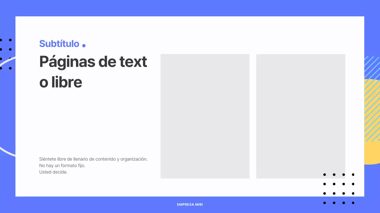 Informe empresarial geométrico en azul y amarillo