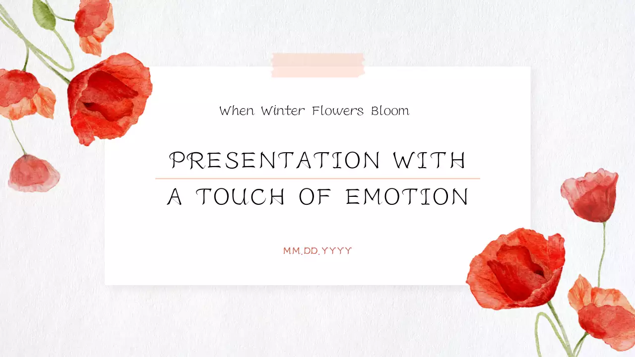 붉은 꽃 템플릿 프레젠테이션