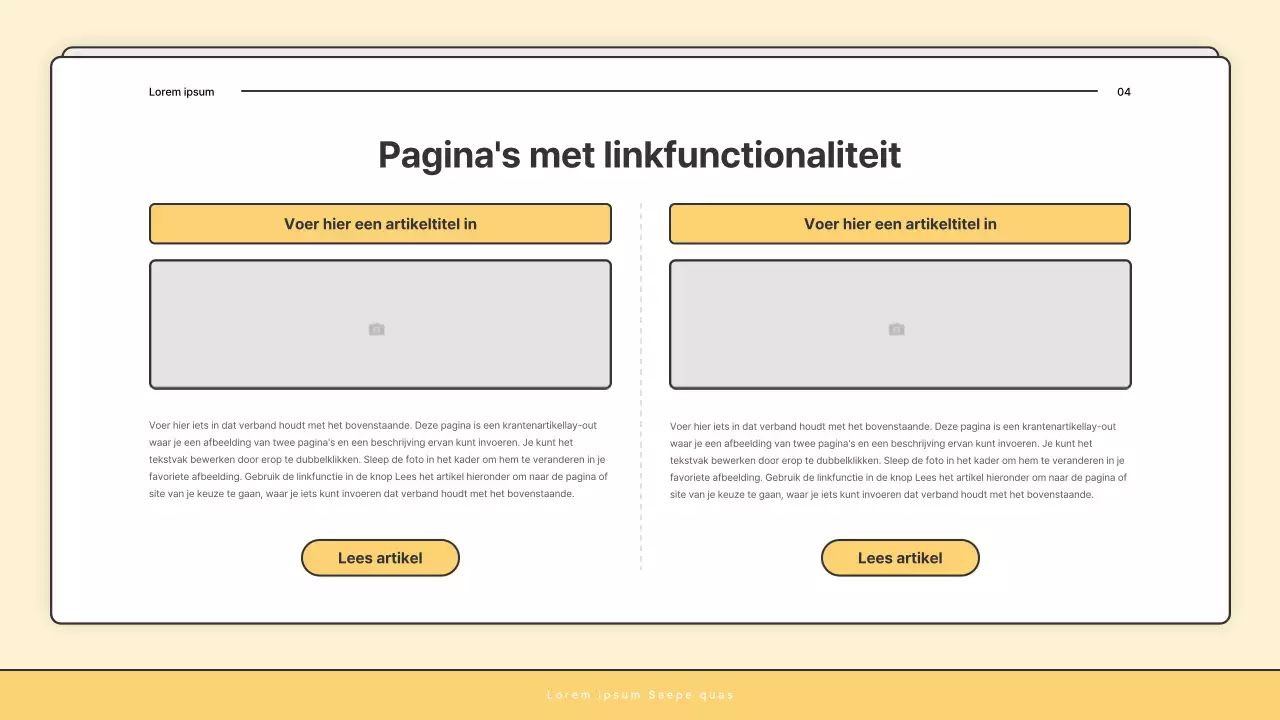 Een eenvoudige geel-witte nieuwsbriefpost van het welzijnskantoor