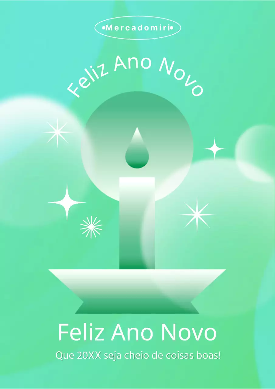 Promover uma saudação de Ano Novo na moda em menta
