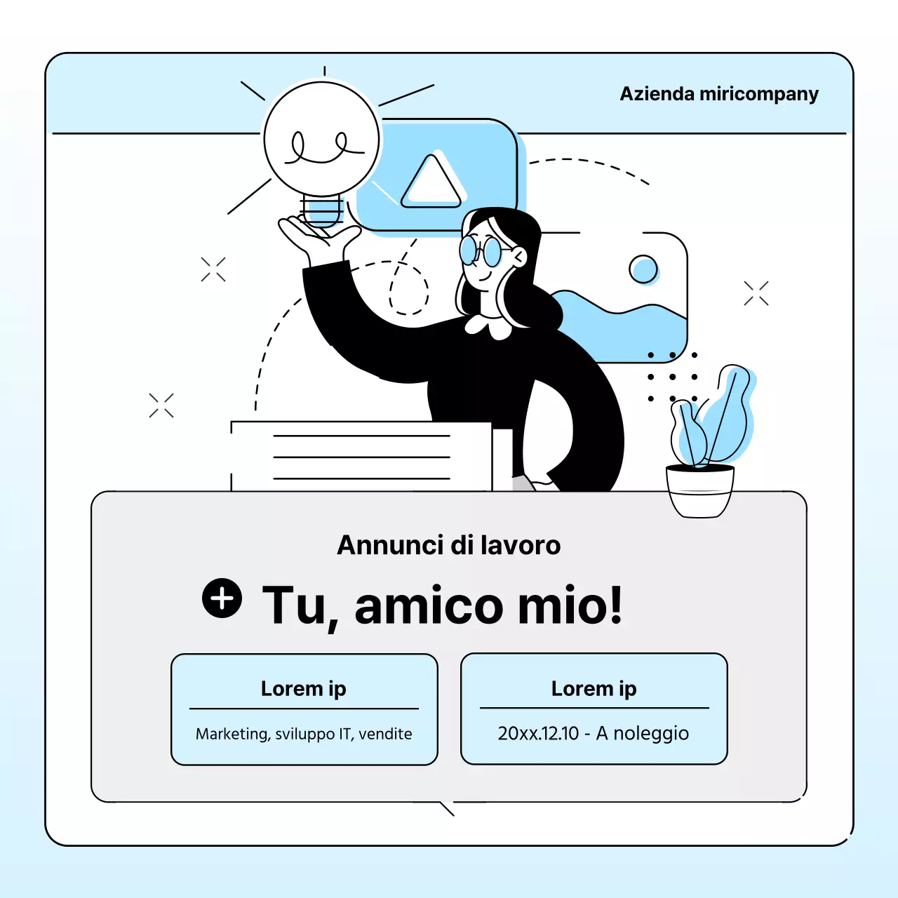 Lettera aziendale per un'immagine di marca semplice in azzurro e grigio