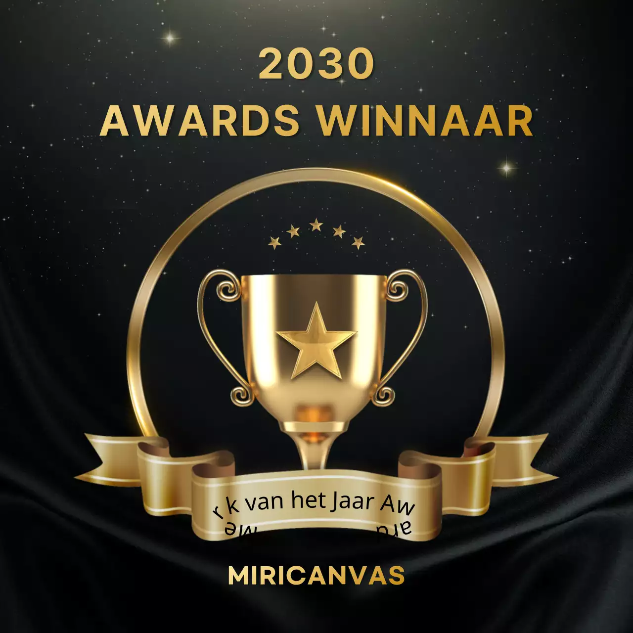 Luxe zwarte en gouden eindejaarsprijzen voor merkadvertenties