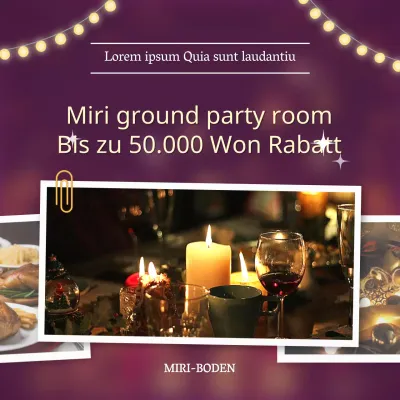 Luxus-Hotel Partyraum Anzeige in lila und gelb