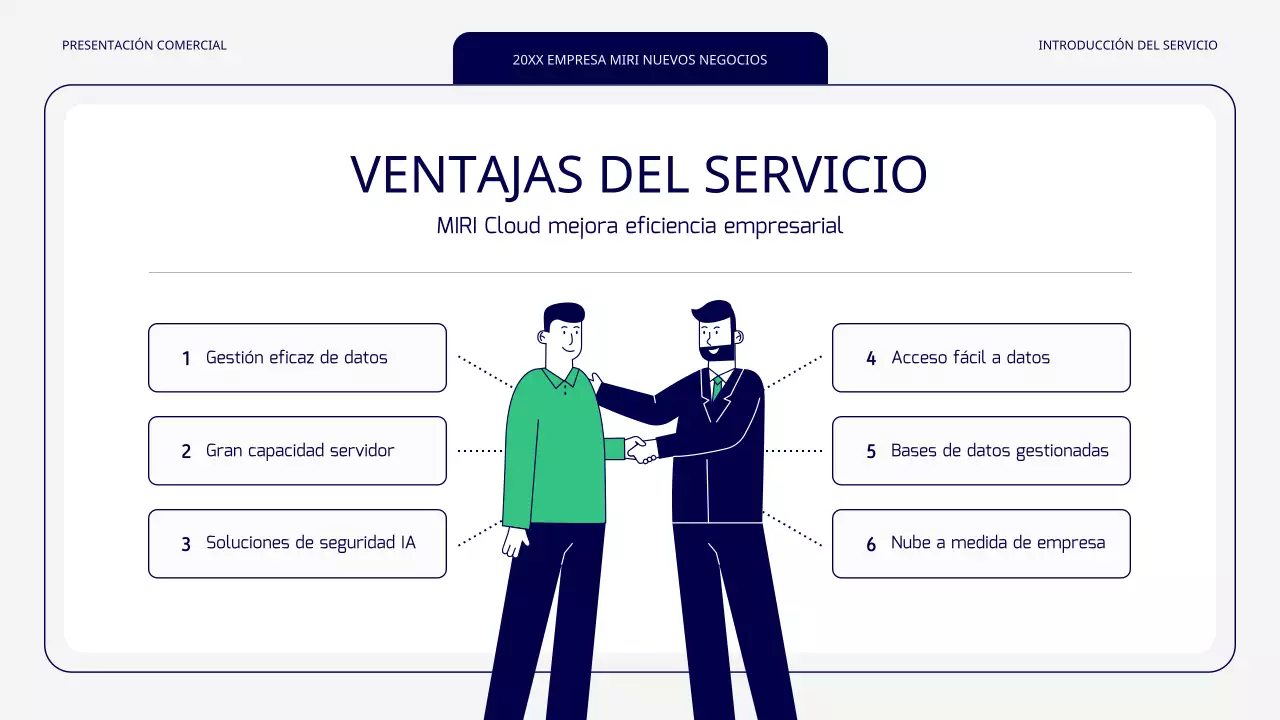 Un nuevo servicio sencillo en verde y gris