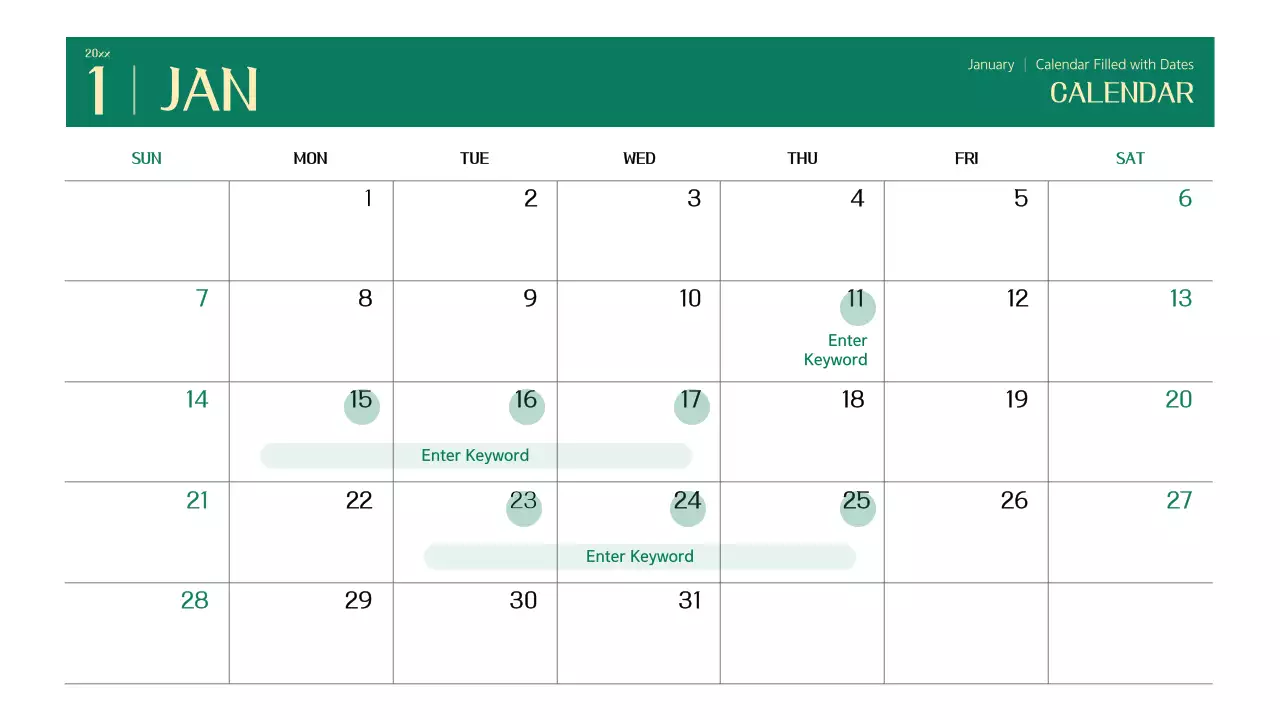Green Modern Calendar Planner Presentation