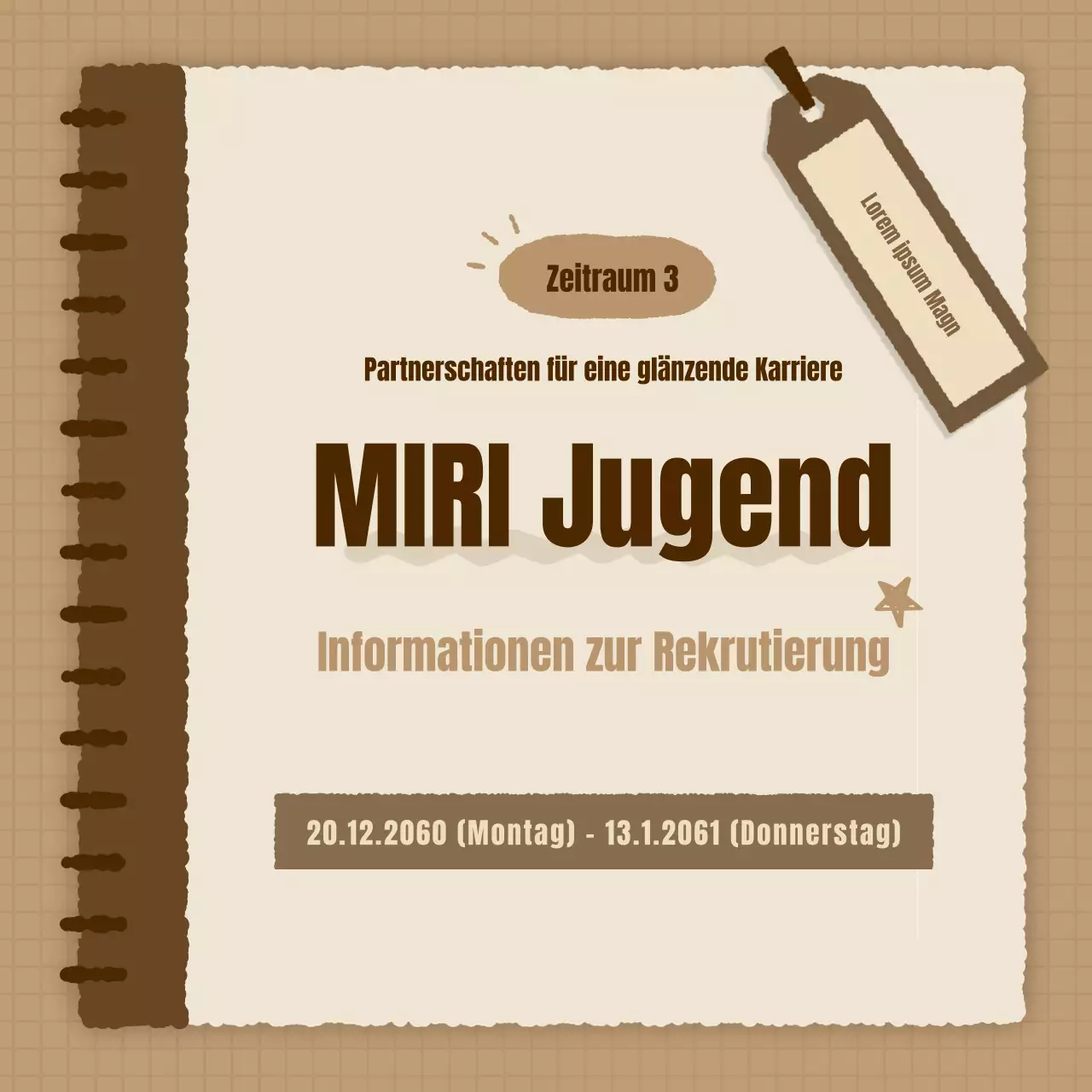 Eine einfache Stellenausschreibung der Plattform für Berufserfahrung in Braun und Beige