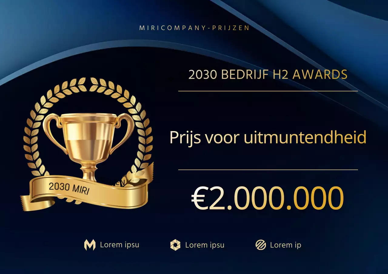 Luxe eindejaarsprijzenhoes in blauw en goud